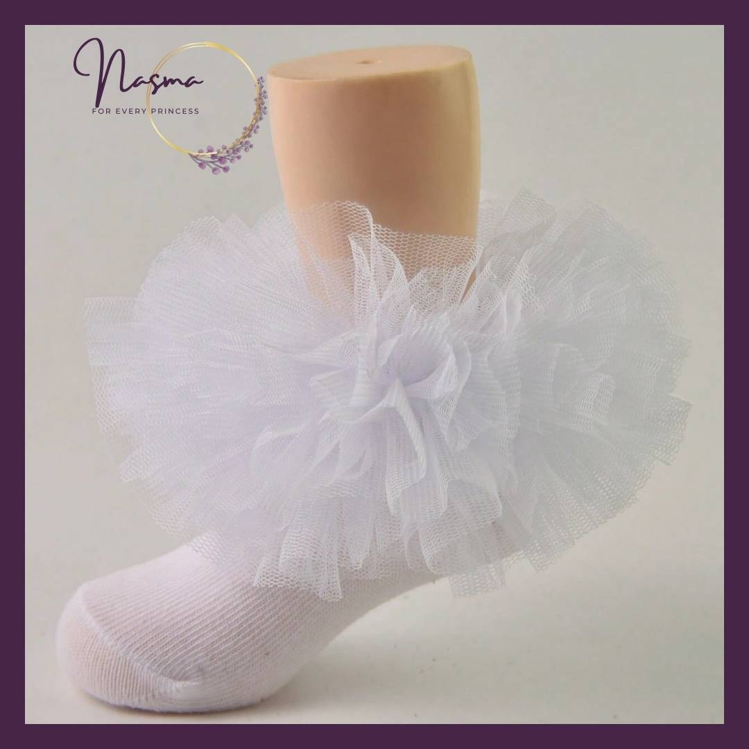 Pure Pearl Tulle Ruffle Socks