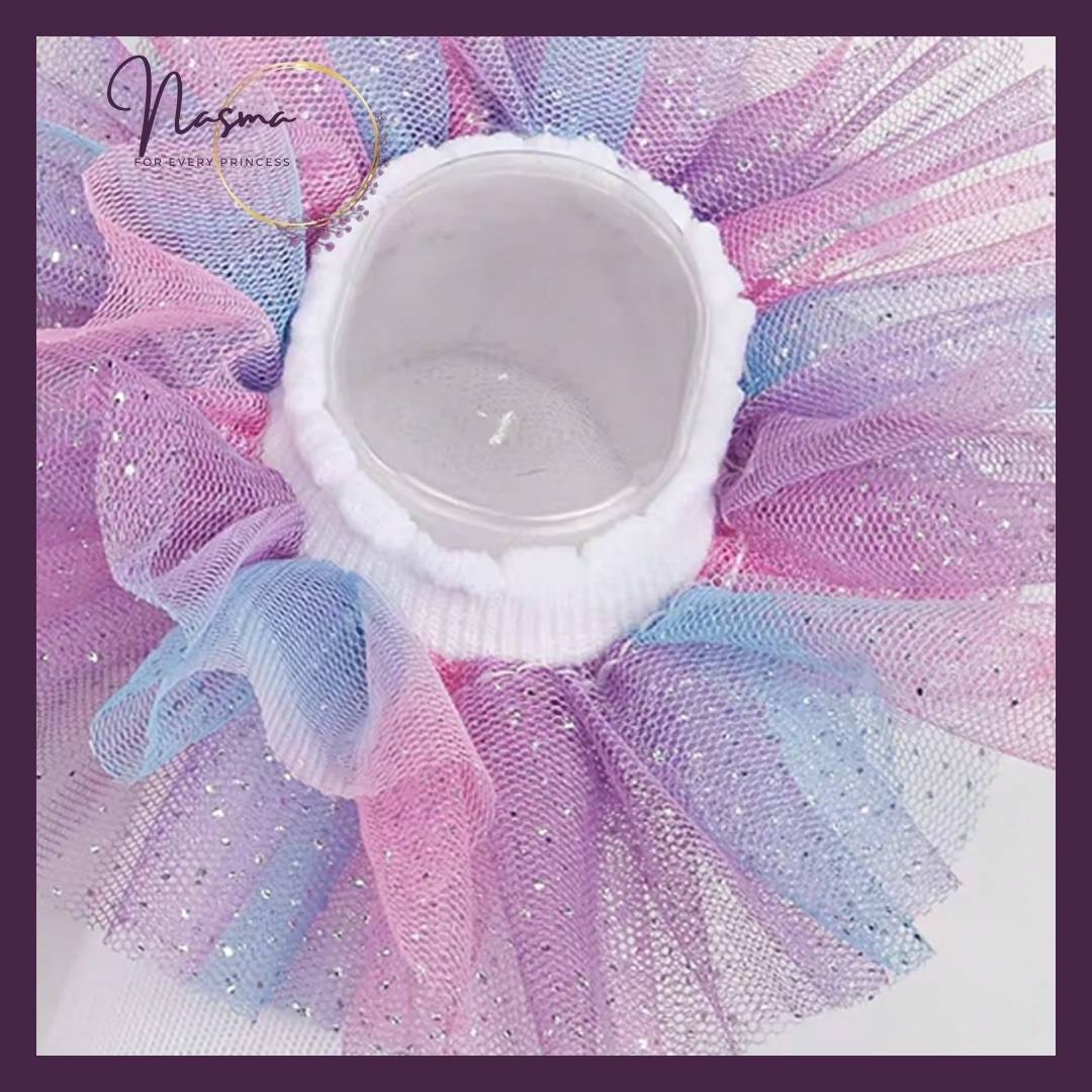 Rainbow Sparkle Tulle Ruffle Socks